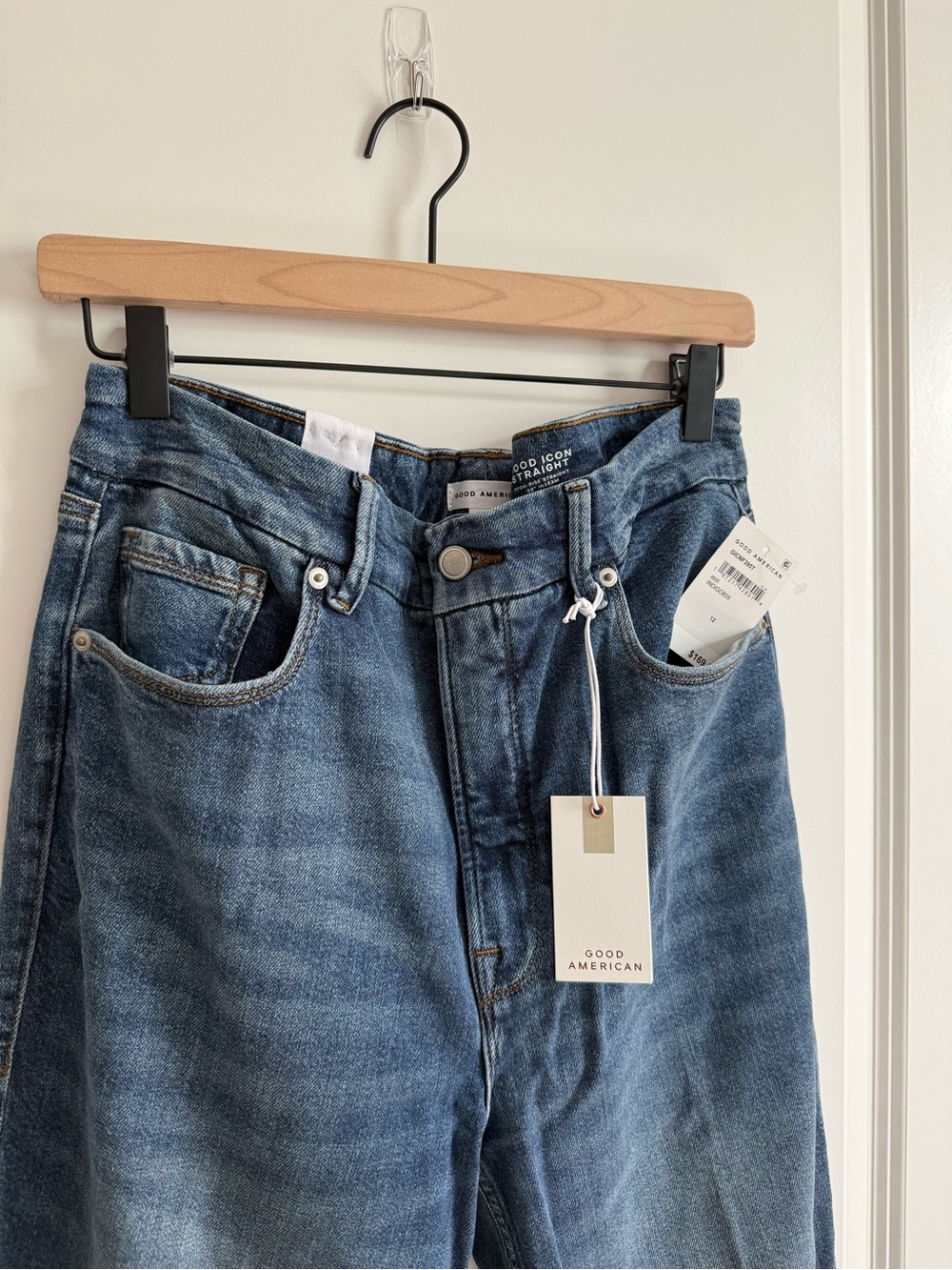 Good American Good Icon Straight 12 / 31 Indigo 605 - Picture 3 of 15